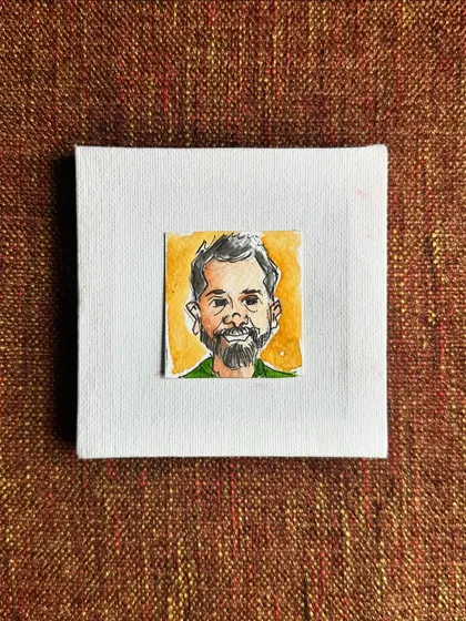 A flat lay of my mini Mehul portrait.