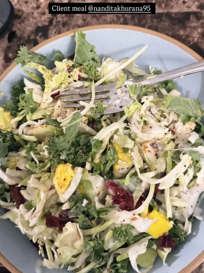 A client's egg salad, a weight loss powerhouse packed with high-quality protein and healthy fats to curb hunger and boost metabolism.
