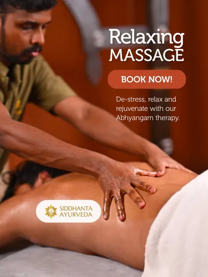 I offer Abhyangam, a traditional full-body massage using warm, medicated oils. This therapy is designed not just to relax muscles, but to calm the nervous system, improve circulation, and support the body's natural detoxification process.