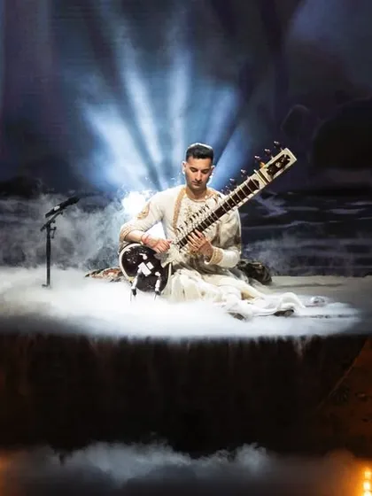Performing at my sold-out show for 14,000 people in my hometown, Delhi. This is the scale and atmosphere I can bring to major festivals and large-scale public events, creating an unforgettable, high-energy experience centered around the 'Sitar for Mental Health' movement.