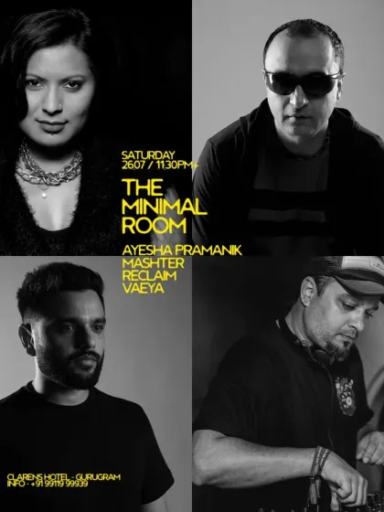 A collage poster for The Minimal Room, featuring all the artists on the lineup. It was a night of pure, unadulterated electronic music.