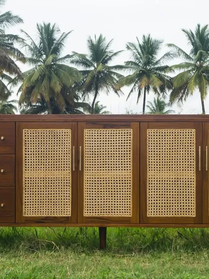 A detailed look at the Ballygunge Console Series, showcasing the fine craftsmanship, brass hardware, and versatile configurations we can create for bespoke storage units like credenzas, TV consoles, and sideboards.