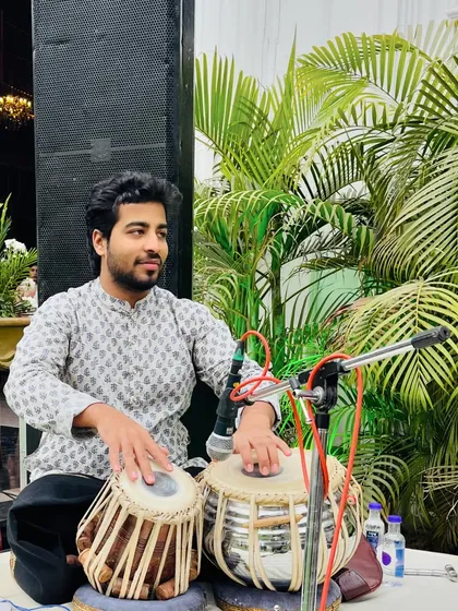 Enjoying the pleasant weather during the daytime gig.