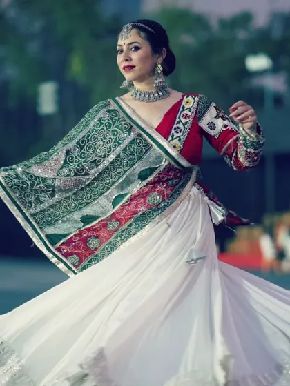 Another shot of my traditional outfit, showing the beautiful flare and intricate details.