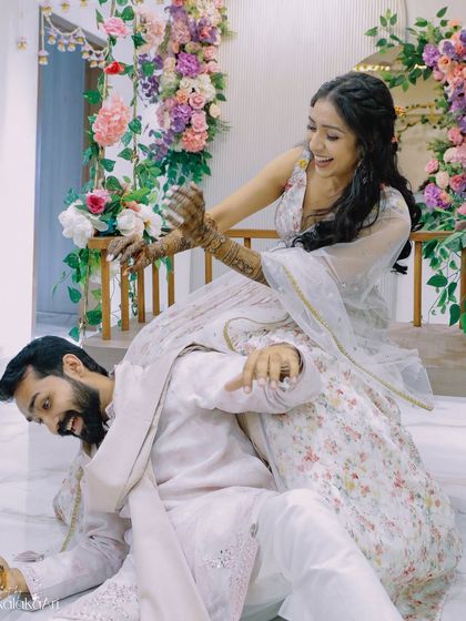 A fun and playful moment between the couple during their Mehendi event. We believe in capturing the friendship and laughter that is the foundation of a strong relationship.