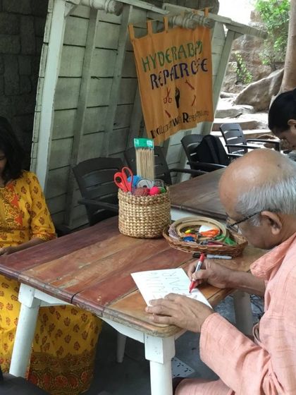 Our Hyderabad Repair Cafe team, in collaboration with Babul Films Society. We are proud to partner with local NGOs to promote sustainability and community engagement.