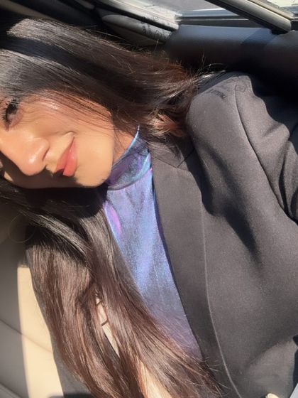 A sunkissed selfie on the way to the Meta event.