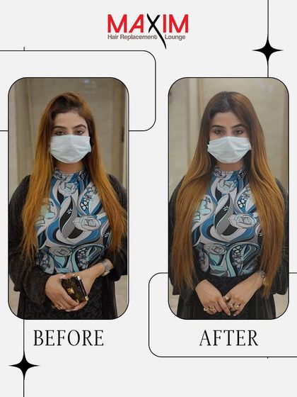 A stunning makeover that took this client from a shorter style to long, flowing hair, proving that a dramatic change is always possible.