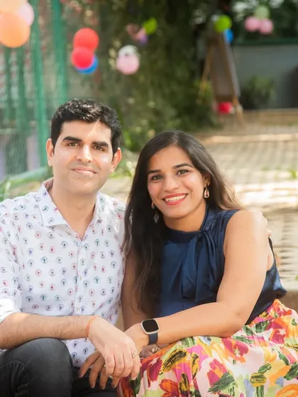 A relaxed portrait of a couple during their child's birthday event. I make sure to capture moments with just the parents too, celebrating their connection.