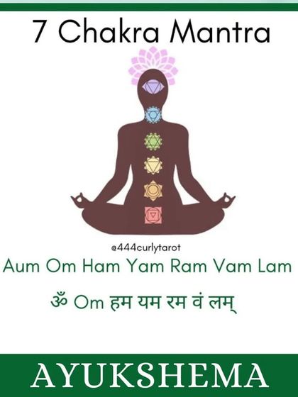 The seven chakra mantras, or "bija mantras," are single-syllable sounds that help activate and balance the body's energy centers.