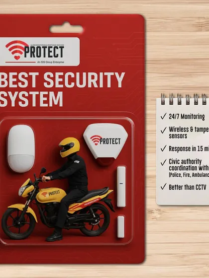 This is the complete security package I offer. It includes tamper-proof wireless sensors, 24/7 professional monitoring, and a guaranteed physical response in minutes. It's a comprehensive system designed to prevent crime, not just record it.