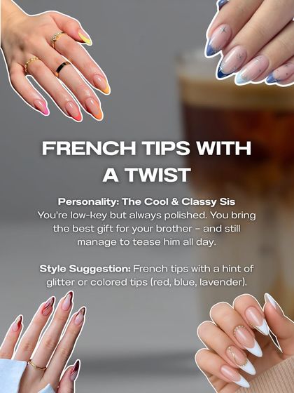 For the cool and classy sis. Our Rakhi suggestion is French tips with a twist, like a hint of glitter or colored tips in red, blue, or lavender.
