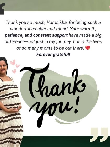 "Thank you so much, Hamsikha, for being such a wonderful teacher and friend." This heartfelt thank you from Melita is a beautiful reminder of the connections we build in our community.