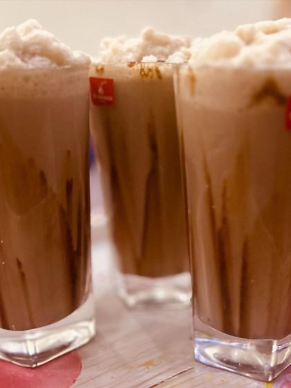 My special homemade Hazelnut Cold Coffee. It's rich, creamy, and has a wonderful nutty flavor.