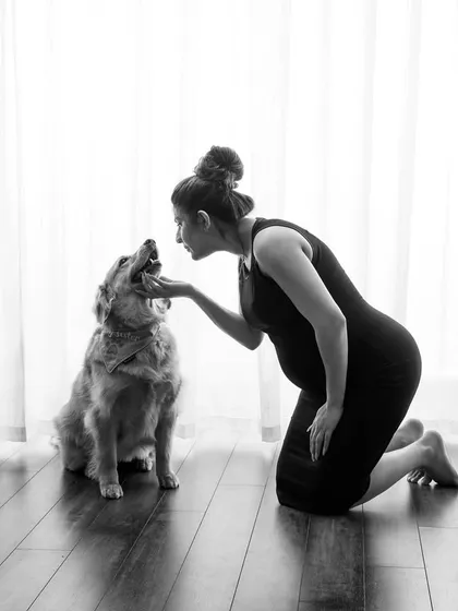 Our furry friends are family too. I always welcome pets into the studio to be part of these special memories.