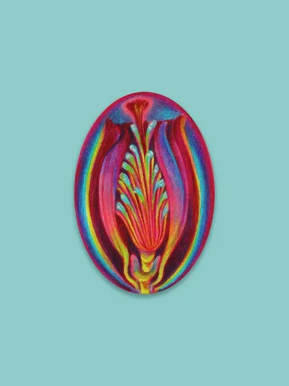 The abstract form isolated on a colored background.