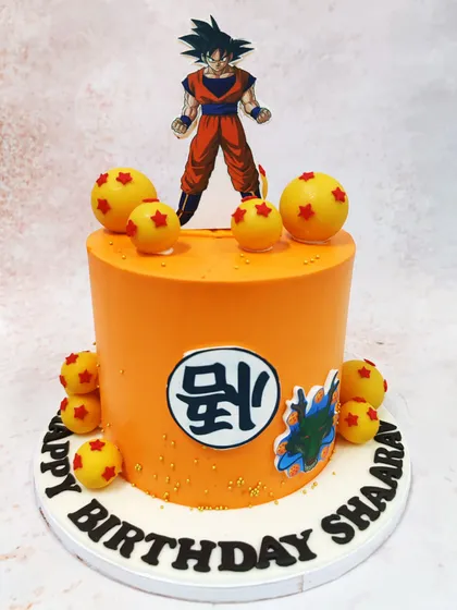 A clear, centered shot of our Goku Super Saiyan Cake, perfect for any fan of the legendary anime series.