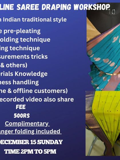 This workshop included complimentary hanger folding, a useful skill for saree care and maintenance.