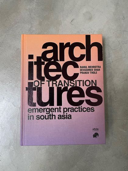The cover of "Architectures of Transition," a significant publication resulting from a multi-year research collaboration.