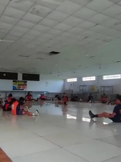 A wide view of our indoor training hall, where players work on conditioning and flexibility regardless of the weather.