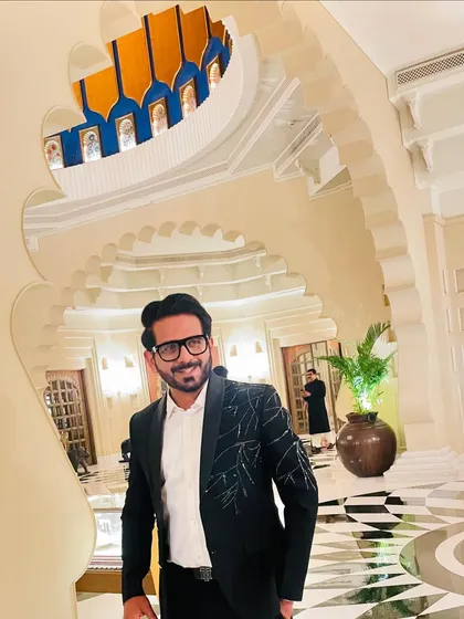 Looking sharp for a reception night that featured a spectacular drone show. I always ensure my attire complements the grandeur of the event.