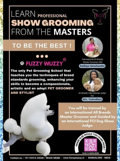 When you learn with us, you learn from the masters. I am an International All Breeds Master Groomer, and my mother, Mrs. Yashodhara, is an FCI International Dog Show Judge. We provide dual expertise you won't find anywhere else.