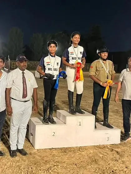 Our riders on the podium at the Verdinand Horse Show. We secured both gold and silver in the 80 cm open jumping event.