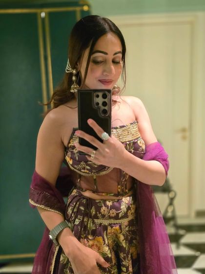 A closer look at the details of my floral corset lehenga. I believe the little details in an outfit can make a big difference in the overall look.
