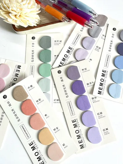 These 'Memo Me' sticky notes in nature's hues are perfect for little reminders. They add a touch of color and calm to your day.