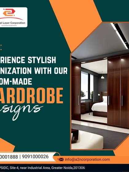 This custom-made wardrobe demonstrates a sophisticated storage solution. The dark wood finish, mirrored door panel, and sleek handles create a premium look, while the interior is configured for stylish and efficient organization.