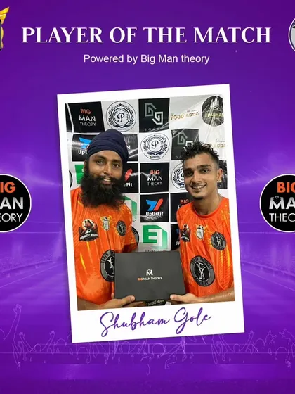 Shubham Gole, whose performance earned him the Player of the Match award.