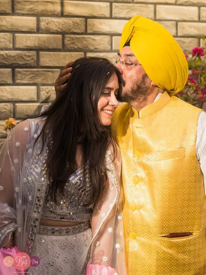 A father's blessing. A tender moment between Simrita and her father during the pre-wedding festivities.