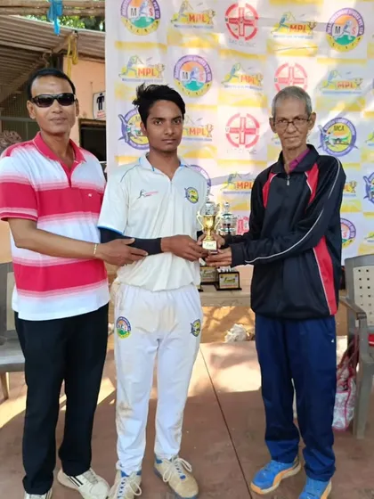 Another one of our U-17 players receiving the MPL winner's trophy. Every player's contribution is celebrated.