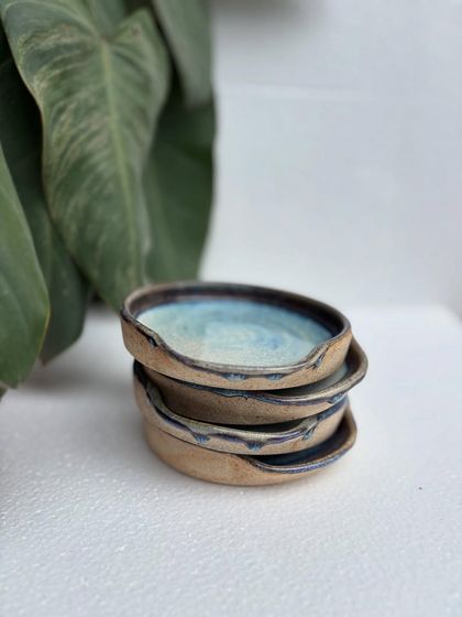 Another view of our stacked Rutile spoon rests. They add a perfect pop of color to any stovetop.