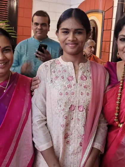 With a young admirer at the Krishna Gana Sabha. It is always wonderful to connect with the next generation.
