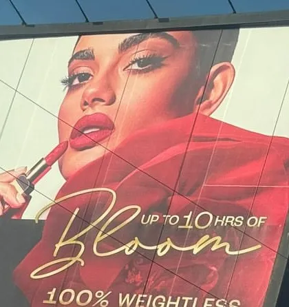 My photography for a Lakmé campaign as seen on a large city billboard. This demonstrates the high-resolution quality and commercial impact of my work, designed to be compelling even at a massive scale for out-of-home advertising.