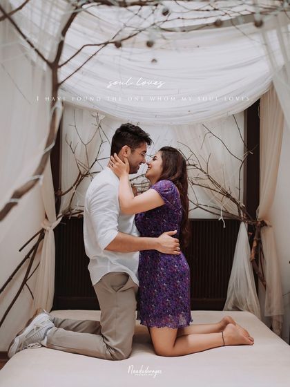 The same tender pose, with a 'soul loves' quote overlay.