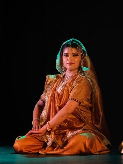 A quiet moment of 'bhava' or emotion during my performance at the Smriti Festival in Chennai. Abhinaya, the art of expression, is central to my dance, allowing me to convey stories without words.