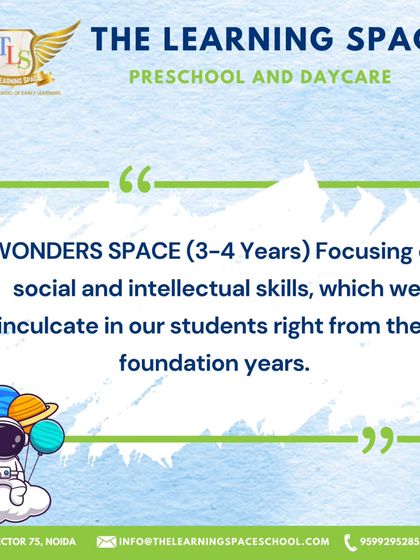 Introducing our Wonders Space for 3-4 year olds. Here, we focus on building social and intellectual skills, encouraging curiosity and confidence to create a strong foundation for learning.