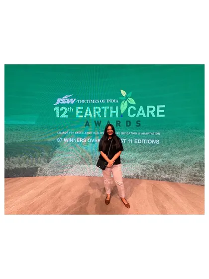 Attending the JSW Times of India Earth Care Awards. It's inspiring to be in a room full of people dedicated to protecting our planet.