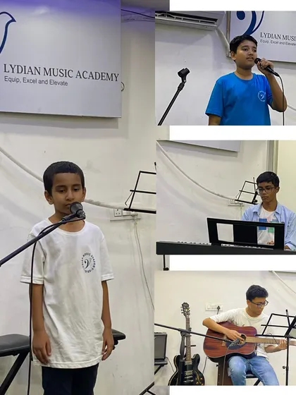 Our vocal and instrumental students showcasing their talents. The Performance Lab is a versatile platform for solos, duets, and group pieces.