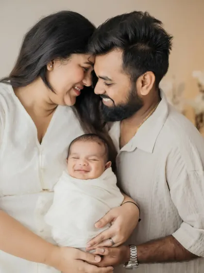 That first family photo with your newborn is pure magic. Look at that little smile! I focus on capturing the genuine love and happiness in these early days as you become a new family.