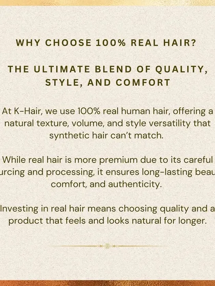 Why do I only use 100% real human hair? This post explains the difference in quality, comfort, and style versatility compared to synthetic hair. Investing in real hair is investing in yourself.