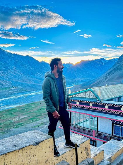 A moment of quiet contemplation at the Key Monastery. The quote from Buddha reminds us to appreciate what we have, right here, right now.