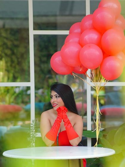 A playful and vibrant shot from a creative photoshoot. This shows the fun and approachable side of my personality, which is great for more informal events.