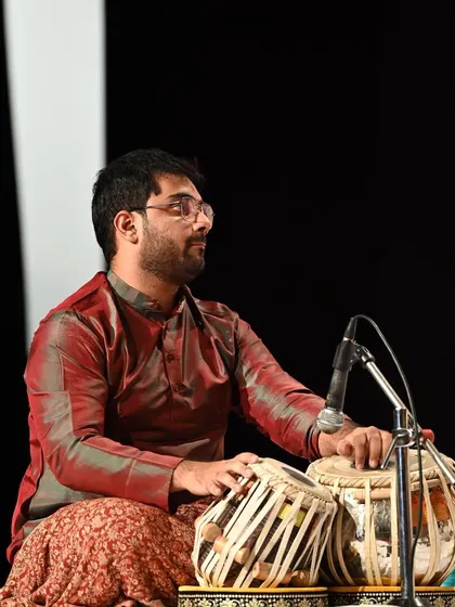 Here I am providing tabla support during a Hindustani vocal recital. My aim is to match the mood and energy of the vocalist's rendition.