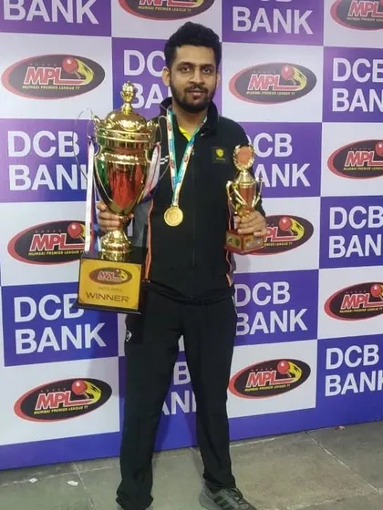 Our coach, Harsh Maniar, who coached the winning team of the Mumbai Premier League (MPL). I am incredibly proud to see him grow from a player in my academy to a champion coach.