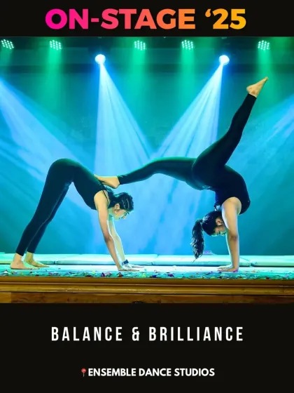 Balance and brilliance on full display. Our training incorporates elements of gymnastics and acrobatics to create visually stunning moments like this partner pose.