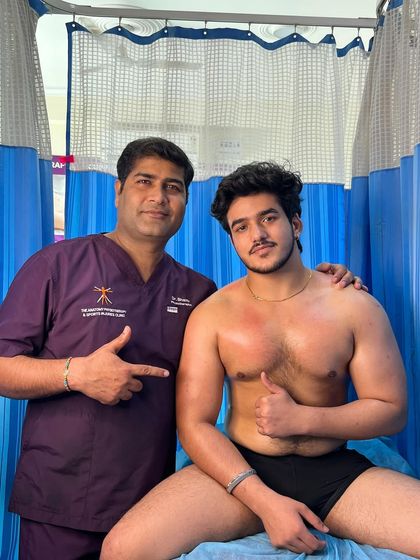Influencer Gaurav Poswal feeling good after his treatment for back and shoulder pain.