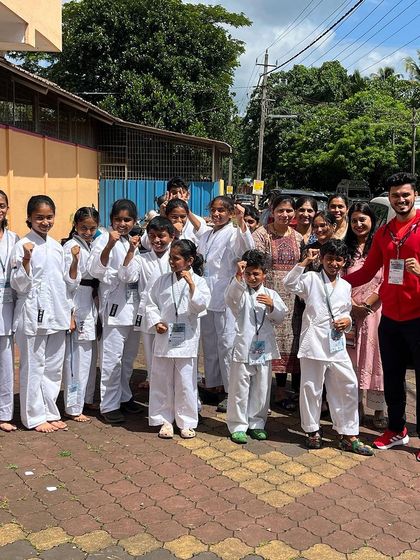 The whole team celebrating their success. We won 5 Gold, 2 Silver, and 4 Bronze medals at the district championship.